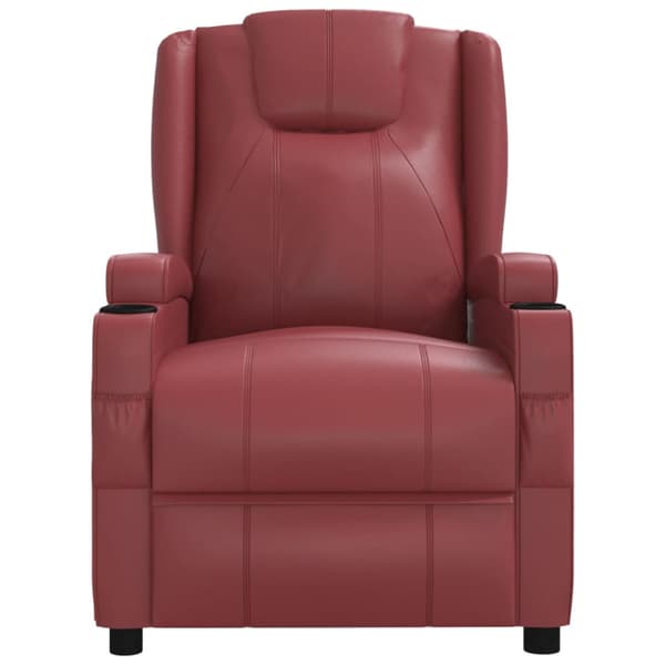 Massagefåtölj vinröd konstläder