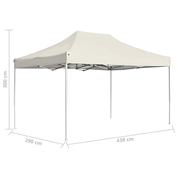 Hopfällbart partytält aluminium 4,5x3 m gräddvit