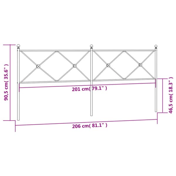 Ersättningsgavel metall vit 200 cm