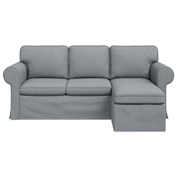 Soffa Ljusgrå 195 x 138 x 80 cm tyg