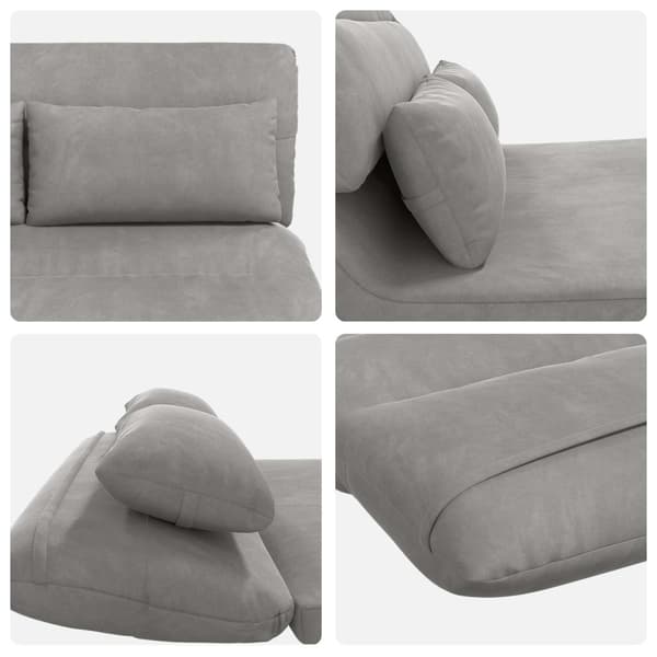 Golvstol Ljusgrå 110 x 82 x 55 cm Sammet