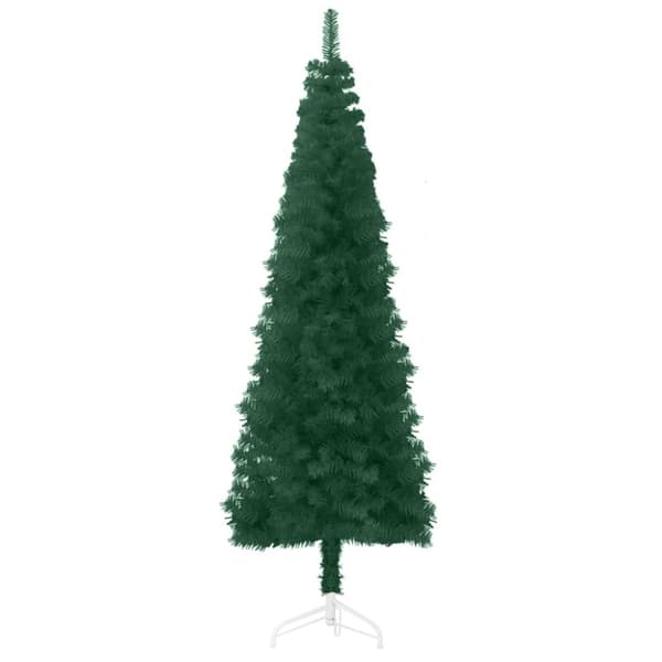Smal halv plastgran med stativ grön 120 cm