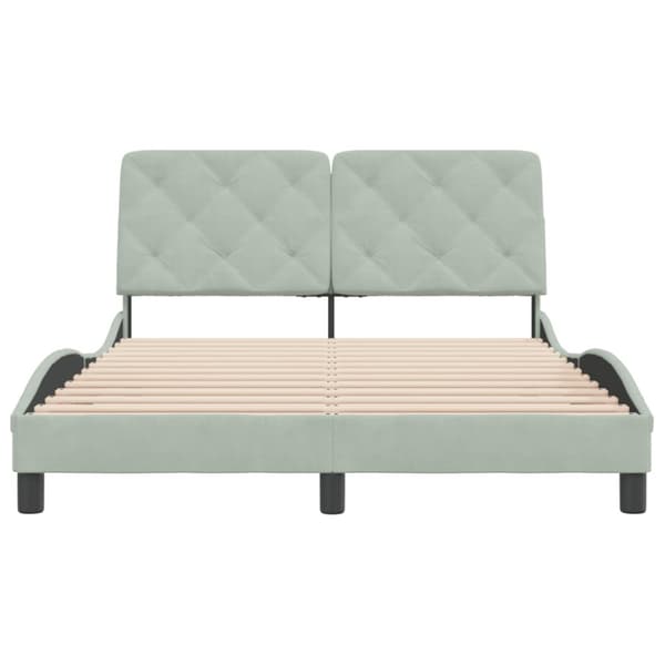 Bed Frame without Mattress Light Grey 140x190 cm Velvet