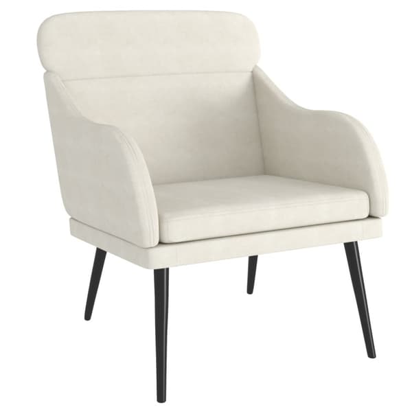 Fåtölj gräddvit 63x76x80 cm sammet