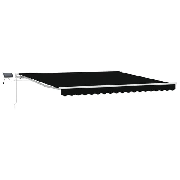 Utfällbar markis Svart 400 × 300 cm Tyger och Stål