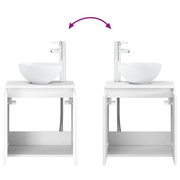 Badrumsmöbelset 6 pcs Vit Konstruerat trä och glas