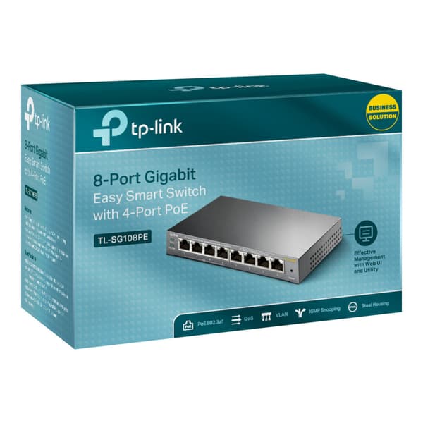 TP-Link Easy Smart TL-SG108PE - switch - 8 portar - smart