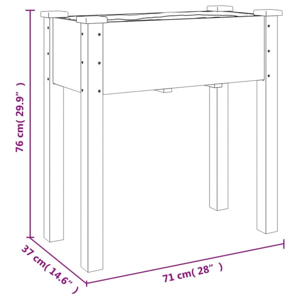 Odlingslåda med foder grå 71x37x76 cm massivt granträ