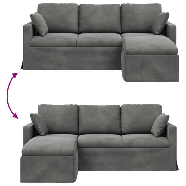 Soffa Mörkgrå 198 x 134 x 80 cm Sammet