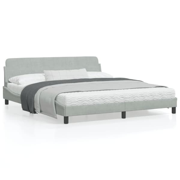 Bed Frame "Dover" Light Grey 180x200 cm Velvet