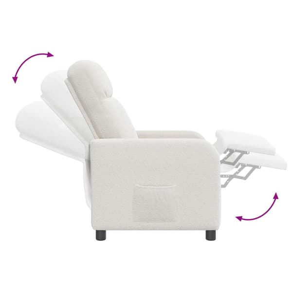 Recliner Gräddvit Bouclé