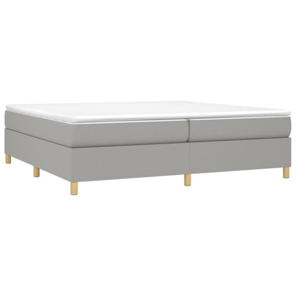 Boxspring-sängram ljusgrå 200x200 cm tyg