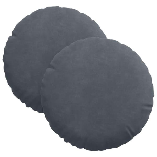 Sittkuddar 2 pcs Mörkgrå Ø30 x 13 cm Sammet