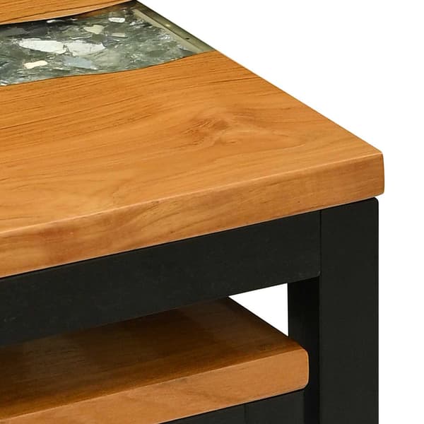 Nestingbord 3 pcs Brun Massivt teakträ