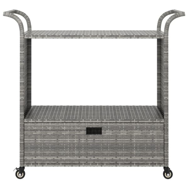 Serveringsvagn med låda grå 100x45x97 cm konstrotting