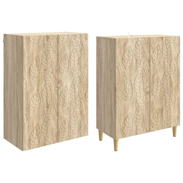 Skåpset 2 pcs Sonoma-ek Konstruerat trä