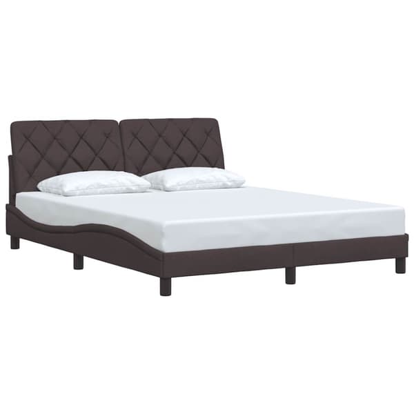 Bed Frame without Mattress Dark Brown 160x200 cm Fabric