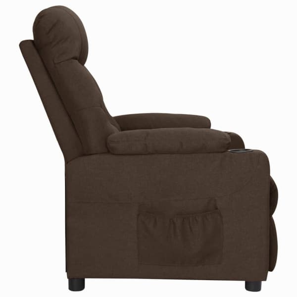 Reclinerfåtölj mörkbrun tyg
