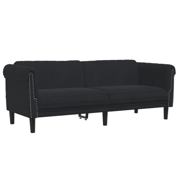 Soffa 3-sits svart sammet