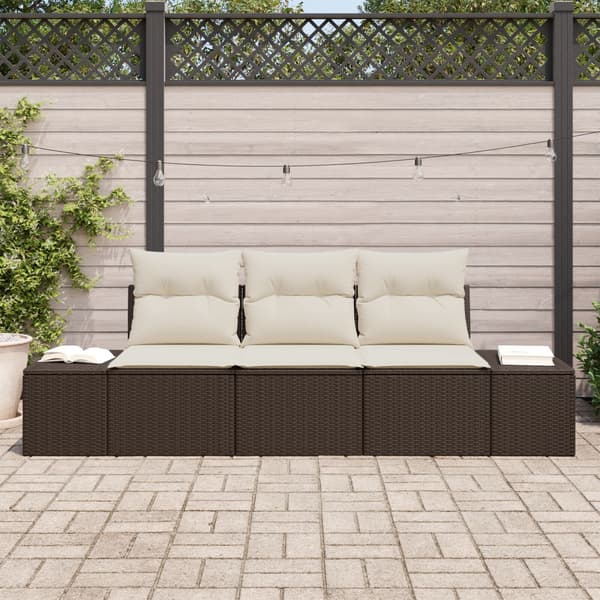Soffset med kudde 3 pcs Brun konstrotting