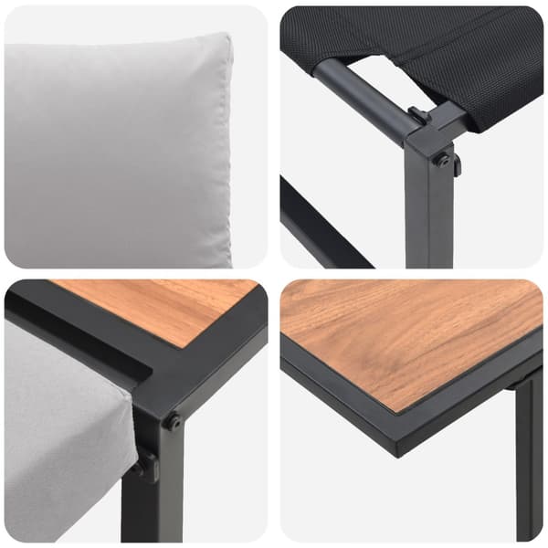 Trädgårdsmöbelset 3 pcs Ljusgrå Stål