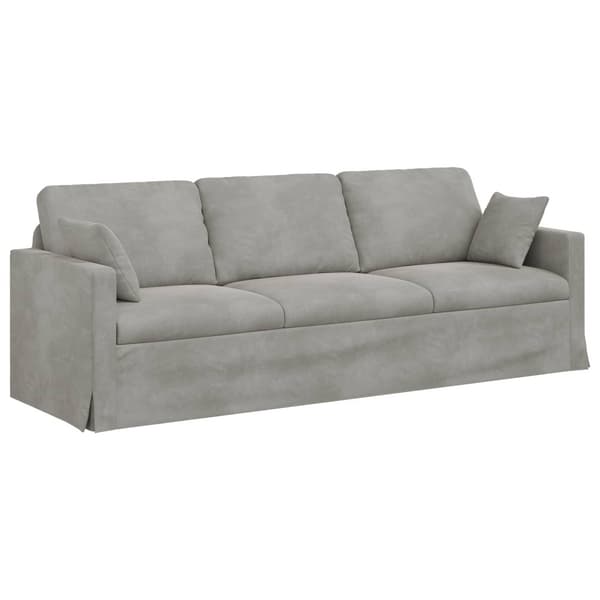 Soffa Ljusgrå 228 x 78 x 80 cm Sammet