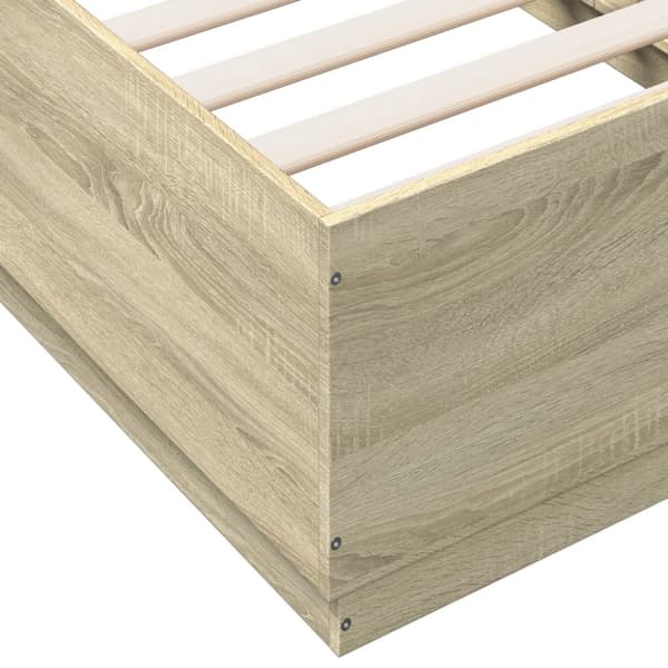 Sängram sonoma-ek 90x190 cm konstruerad trä