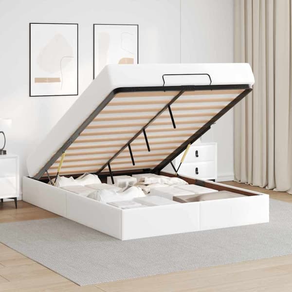 Sängram med madrass Övrigt 2 pcs Vit PVC