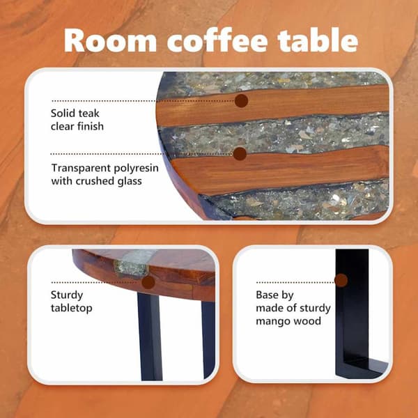 Soffbord teakträ harts 60 cm