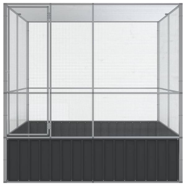 Voljär silver 211x207x212 cm stål