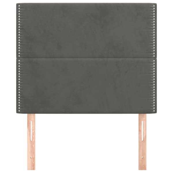 Sänggavel mörkgrå 80x5x118/128 cm sammet