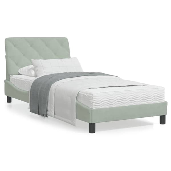 Bed Frame without Mattress Light Grey 80x200 cm Velvet