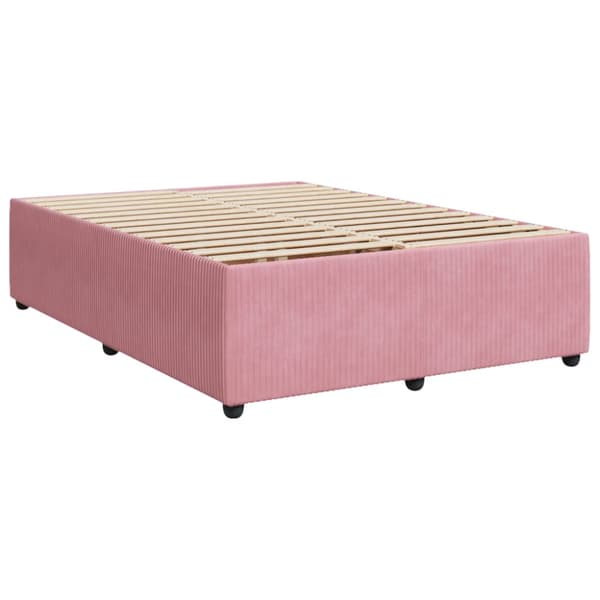 Ramsäng med madrass rosa 140x200 cm sammet