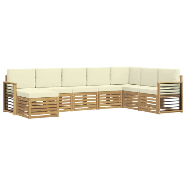 Utomhussoffset 8 pcs Vit och grädde 306 x 187,5 x 73 cm