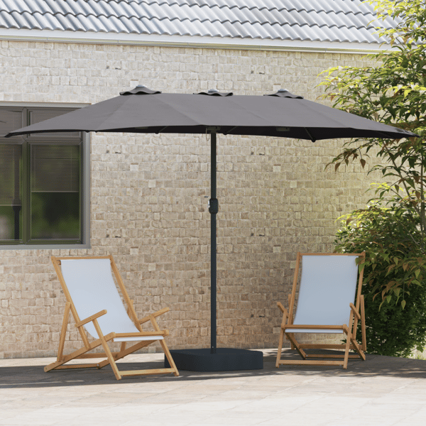 Trädgårdsparasol Antracit 385 x 209 x 244 cm Polyester