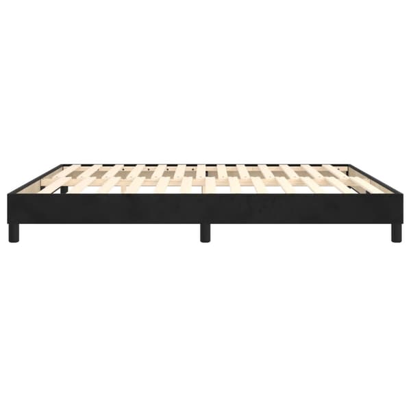 Boxspring-sängram svart 160x200 cm sammet