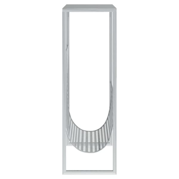 Tidningsställ silver 35x15x45 cm stål