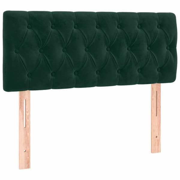 Ramsäng med madrass mörkgrön 90x200 cm sammet