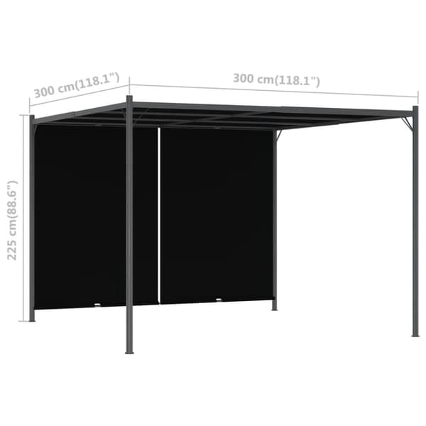 Pergola med infällbart tak 3x3 m antracit