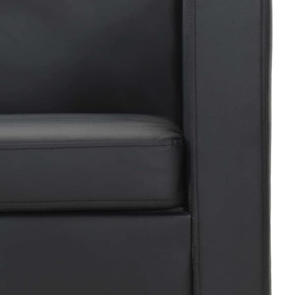 Soffa 2-sits konstläder svart