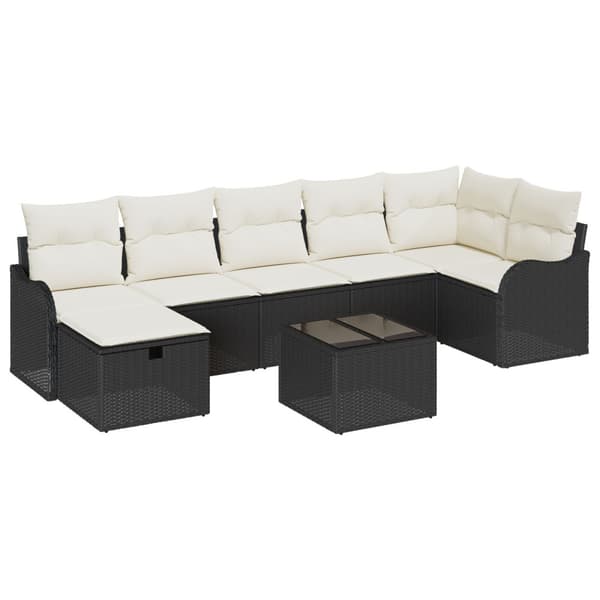 Trädgårdsoffset 8 st Poly rattan