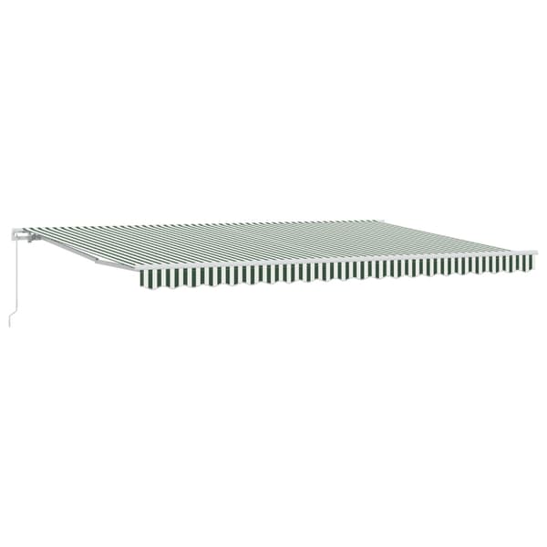 Utfällbar markis Grön och Vit 500 × 300 cm