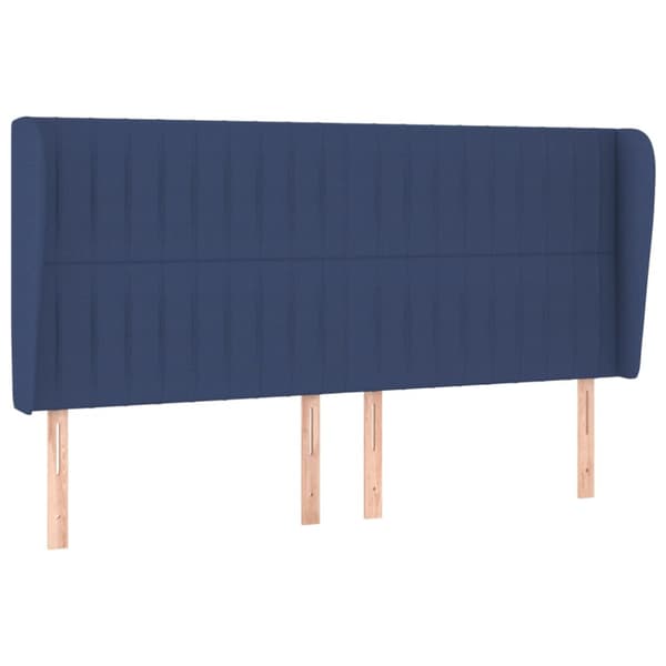 Ramsäng med madrass blå 180x200 cm tyg
