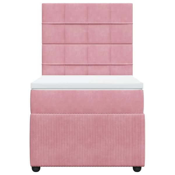 Ramsäng med madrass rosa 90x200 cm sammet