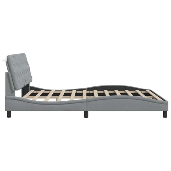 Bed Frame without Mattress Light Grey 180x200 cm Fabric