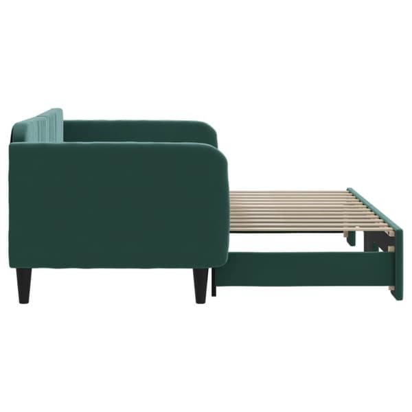 Dagbädd utdragbar mörkgrön 90x200 cm sammet