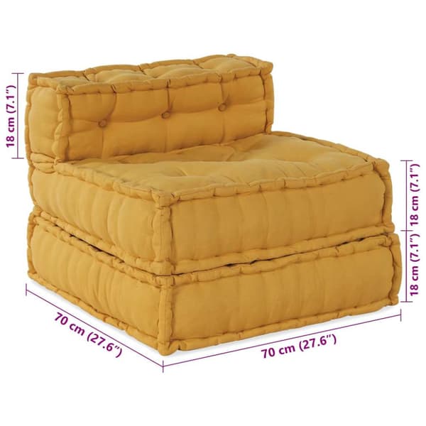Modulär soffa gul 70x70x54 tyg