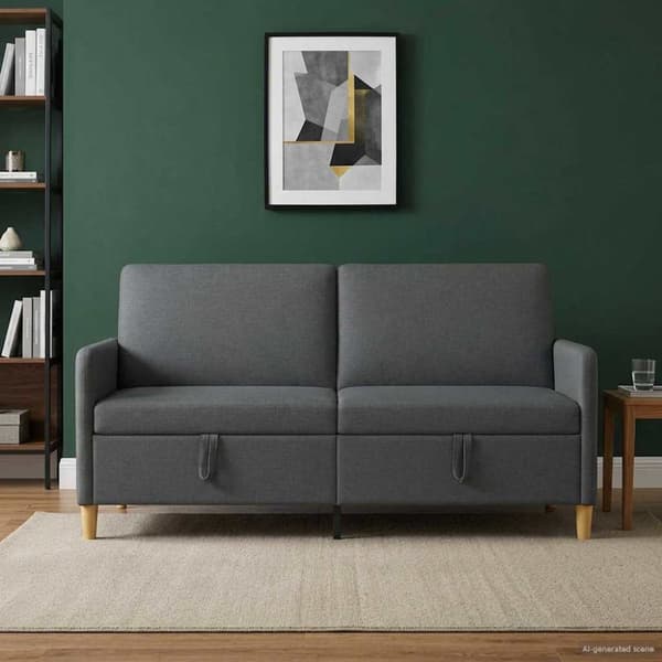 Soffa med förvaring Mörkgrå 172 x 78 x 87 cm Polyester