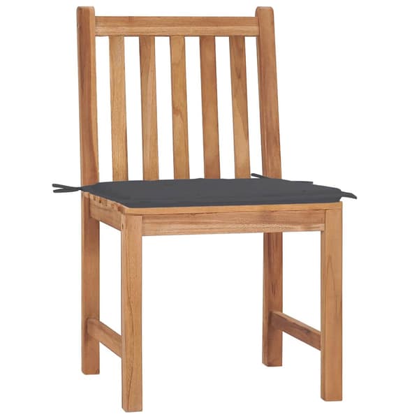 Trädgårdsstolar 2 st med dynor massiv teak