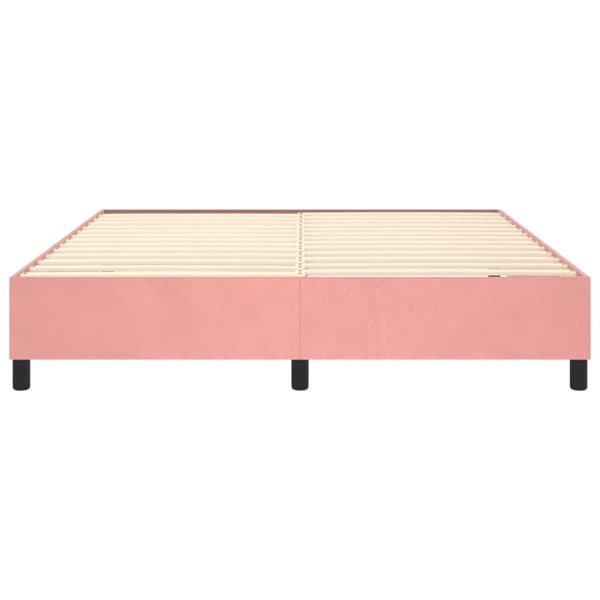 Boxspring-sängram rosa 160x200 cm sammet